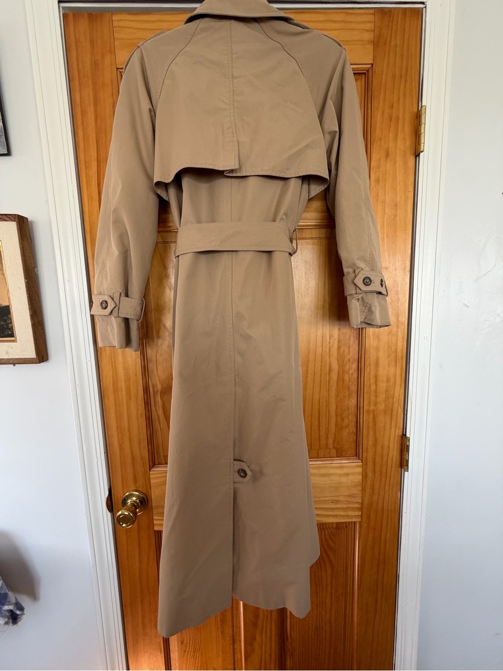 Reformation Tan Double-Breasted Trench Coat with Belt - Picture 5 of 6
